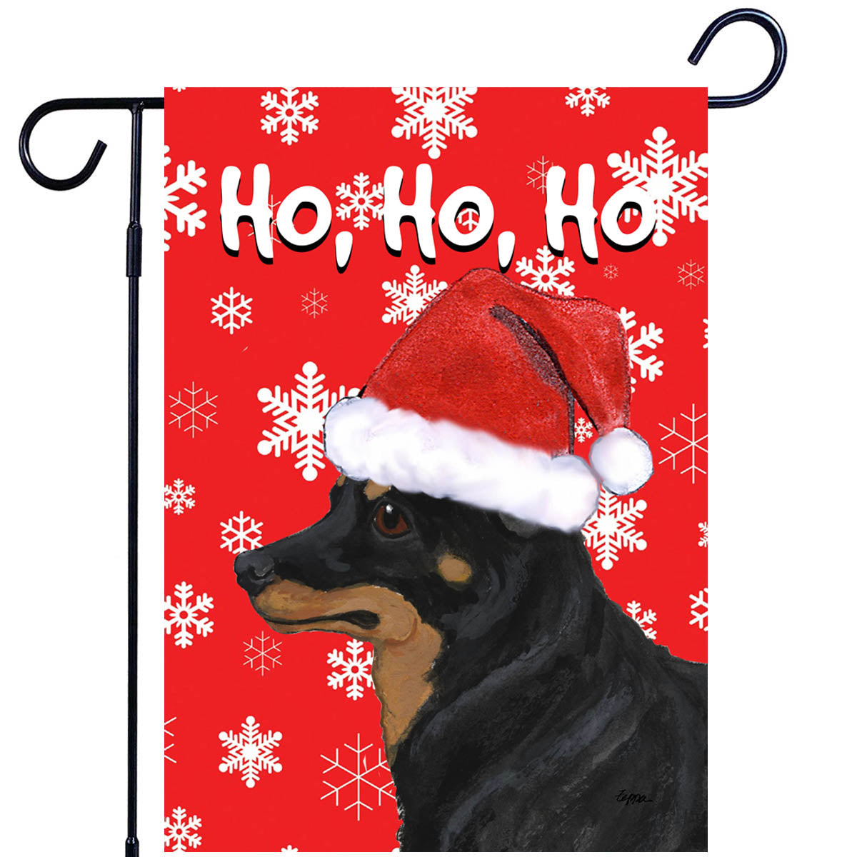 Lancashire Heeler Ho Ho Ho Garden Flag