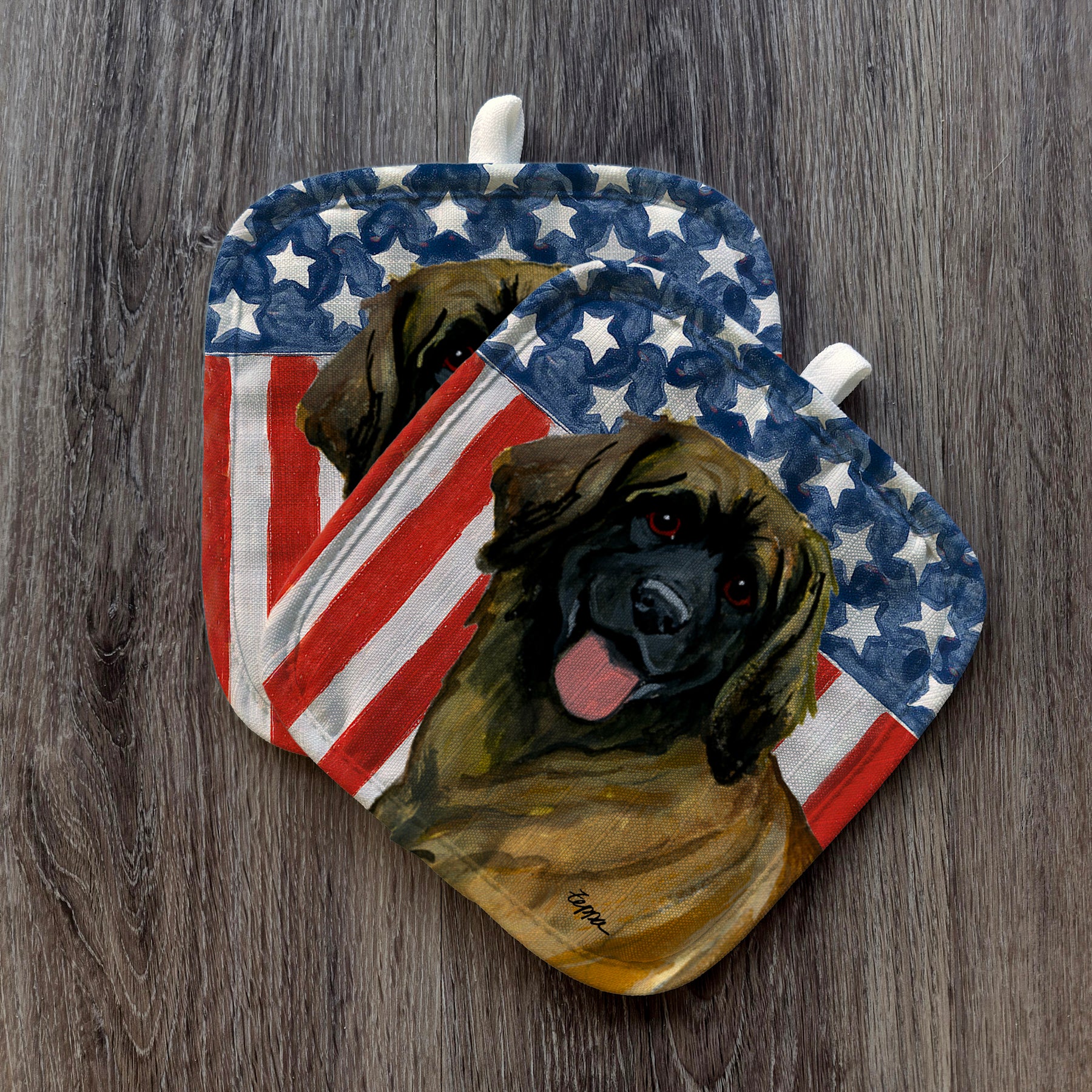 Leonberger Americana Pot Holders