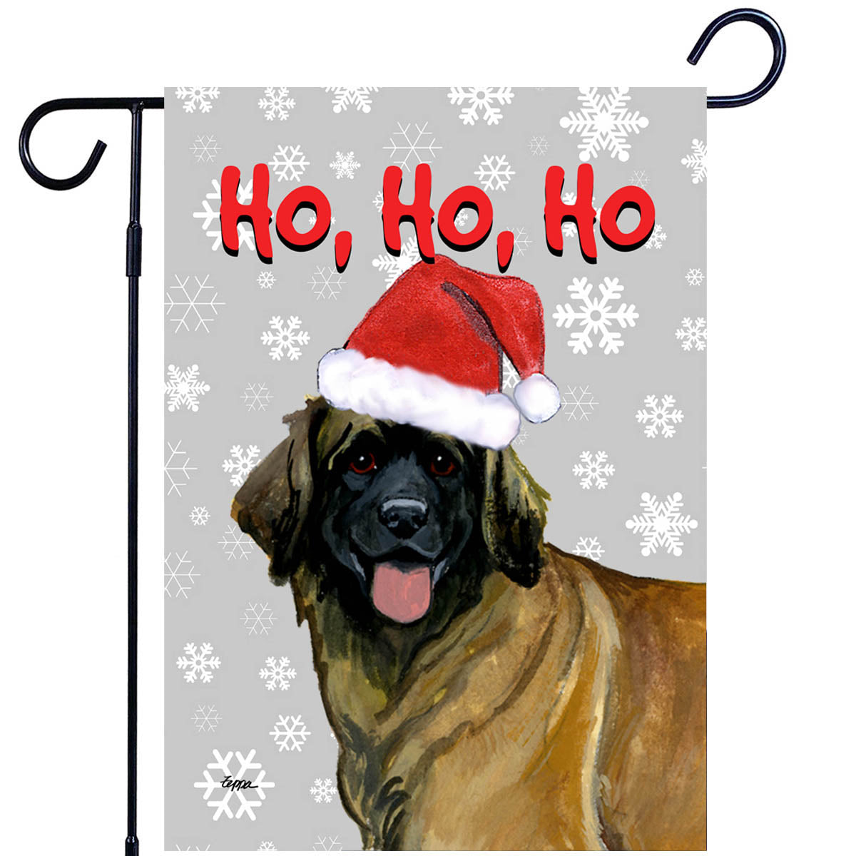 Leonberger Ho Ho Ho Garden Flag