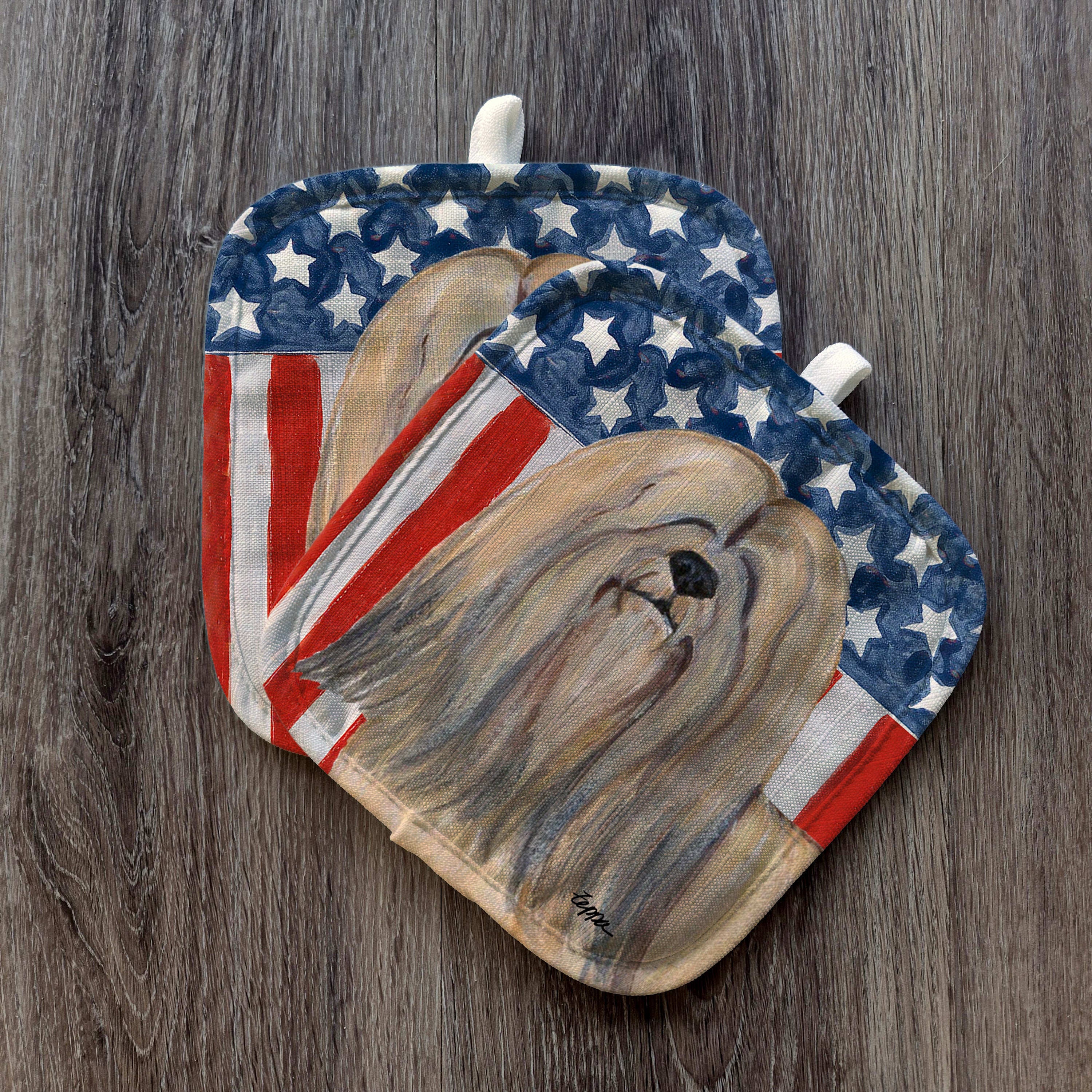Lhasa Apso Americana Pot Holders