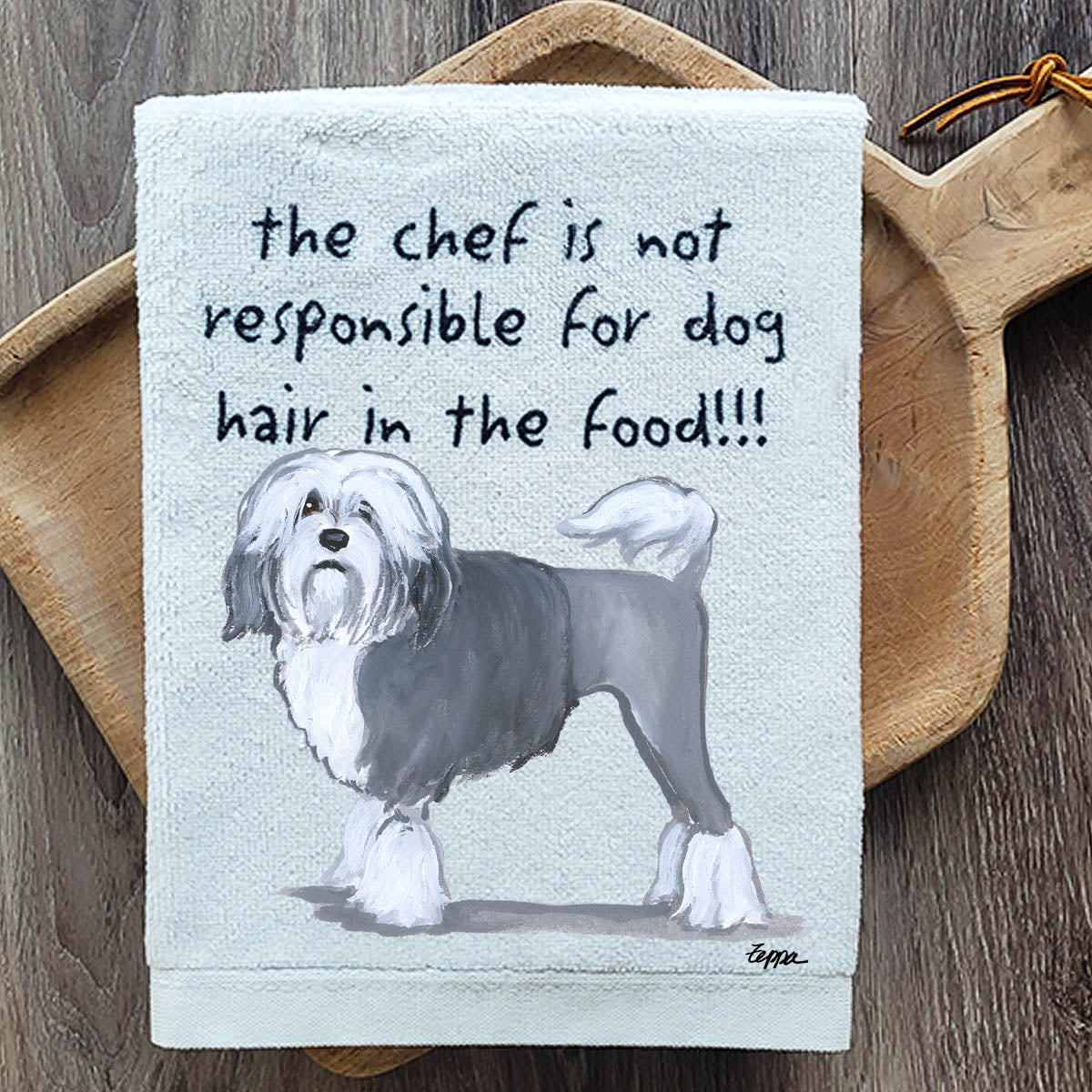 Pawsitively Adorable Lowchen Kitchen Towel