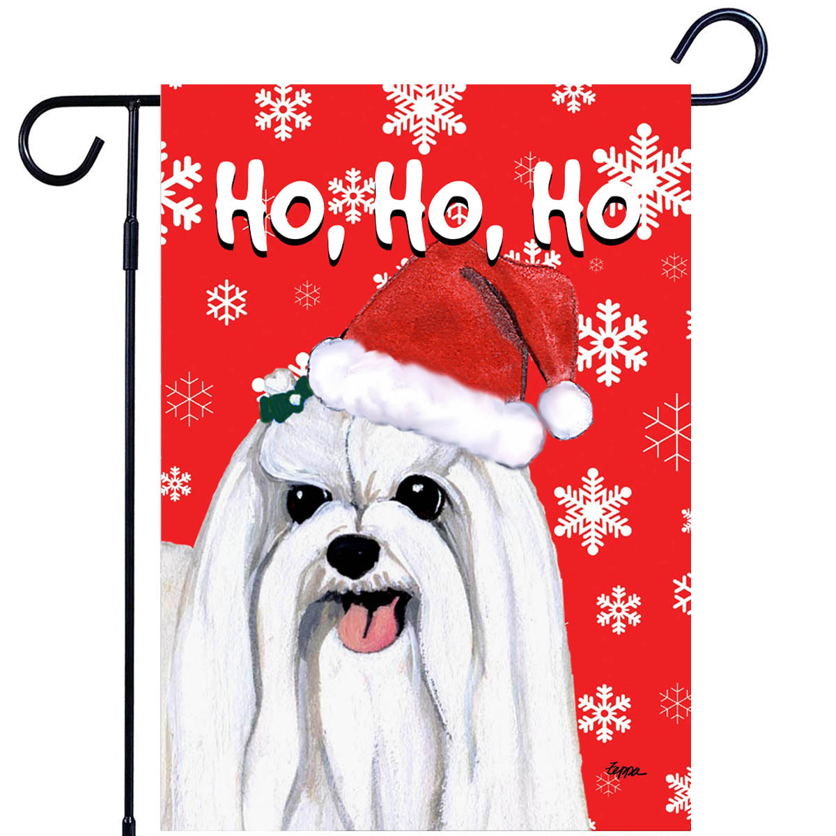 Maltese Ho Ho Ho Garden Flag