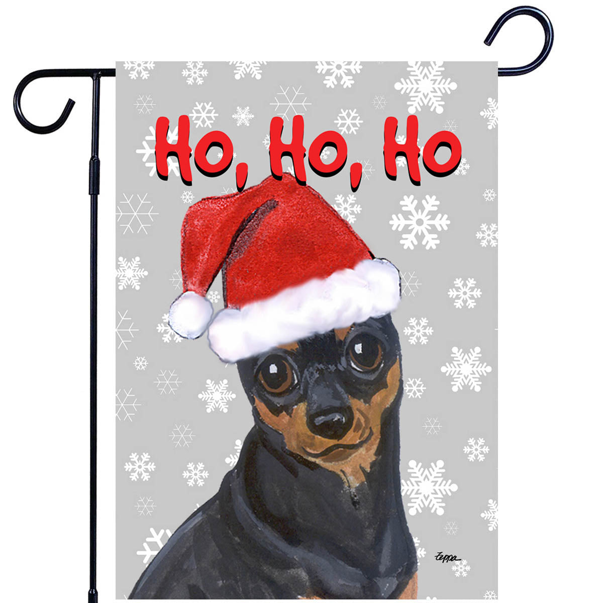 Miniature Pinscher Ho Ho Ho Garden Flag