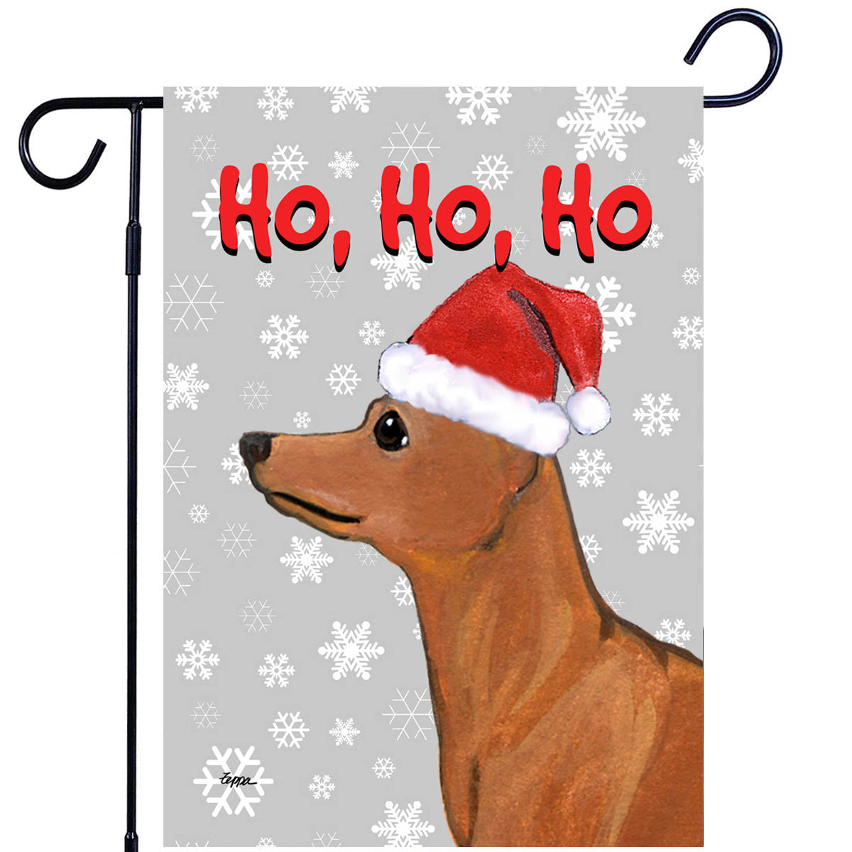 Miniature Pinscher Ho Ho Ho Garden Flag