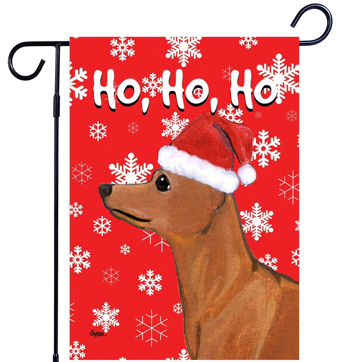 Miniature Pinscher Ho Ho Ho Garden Flag