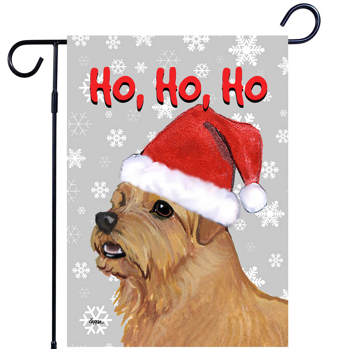 Norfolk Terrier Ho Ho Ho Garden Flag