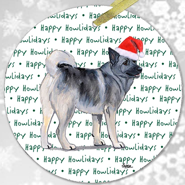 Norwegian Elkhound Christmas Ornaments