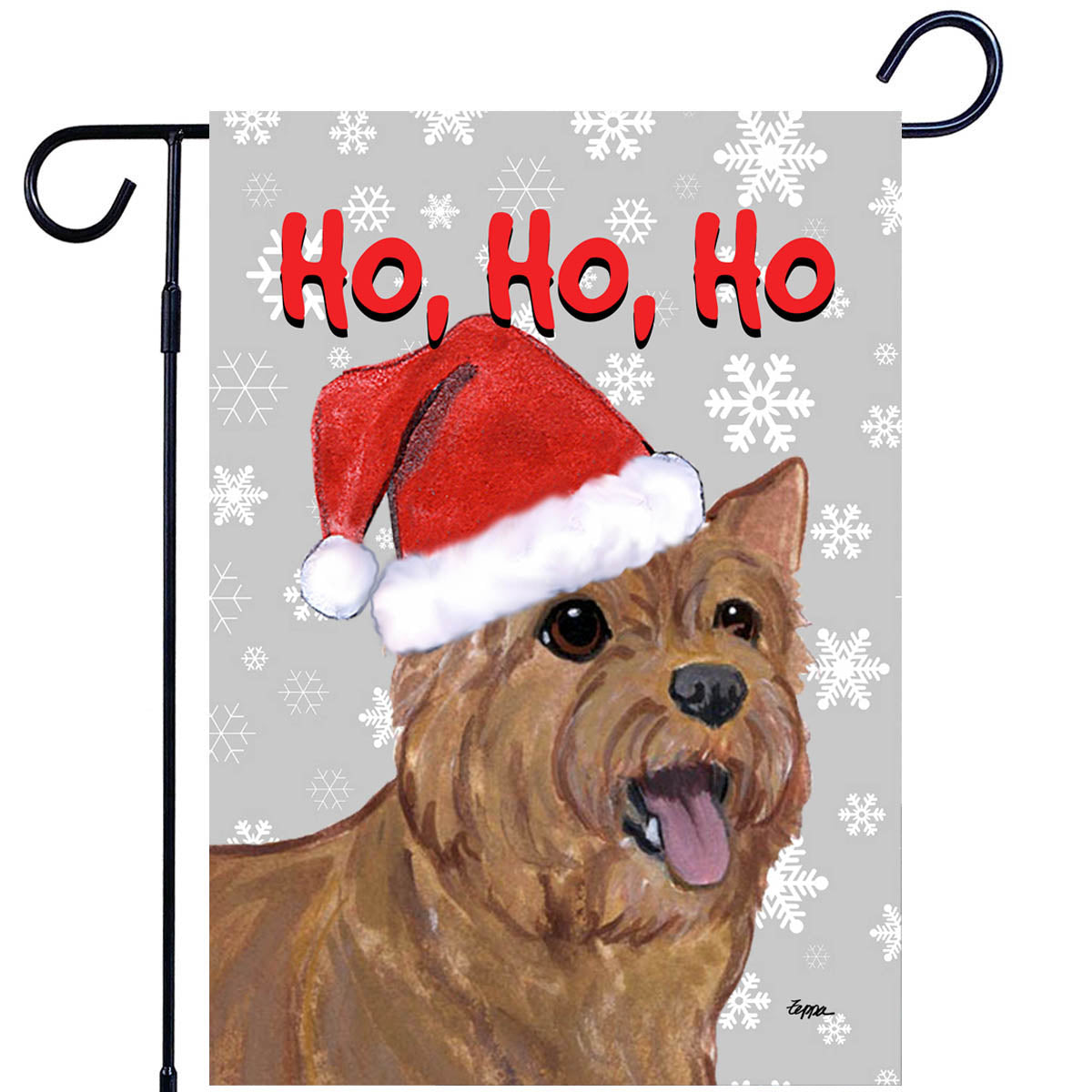 Norwich Terrier Ho Ho Ho Garden Flag