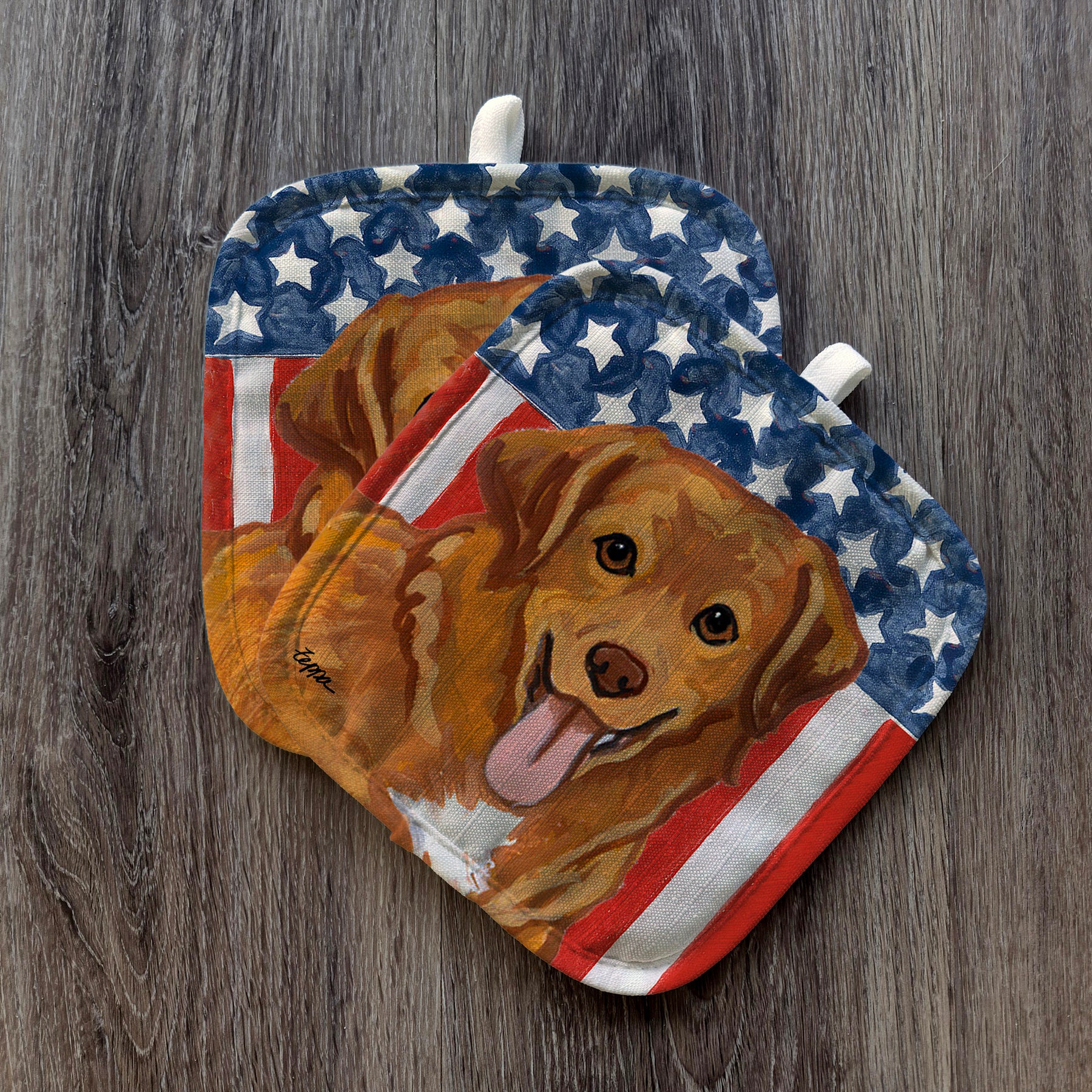 Nova Scotia Duck Tolling Retriever Americana Pot Holders