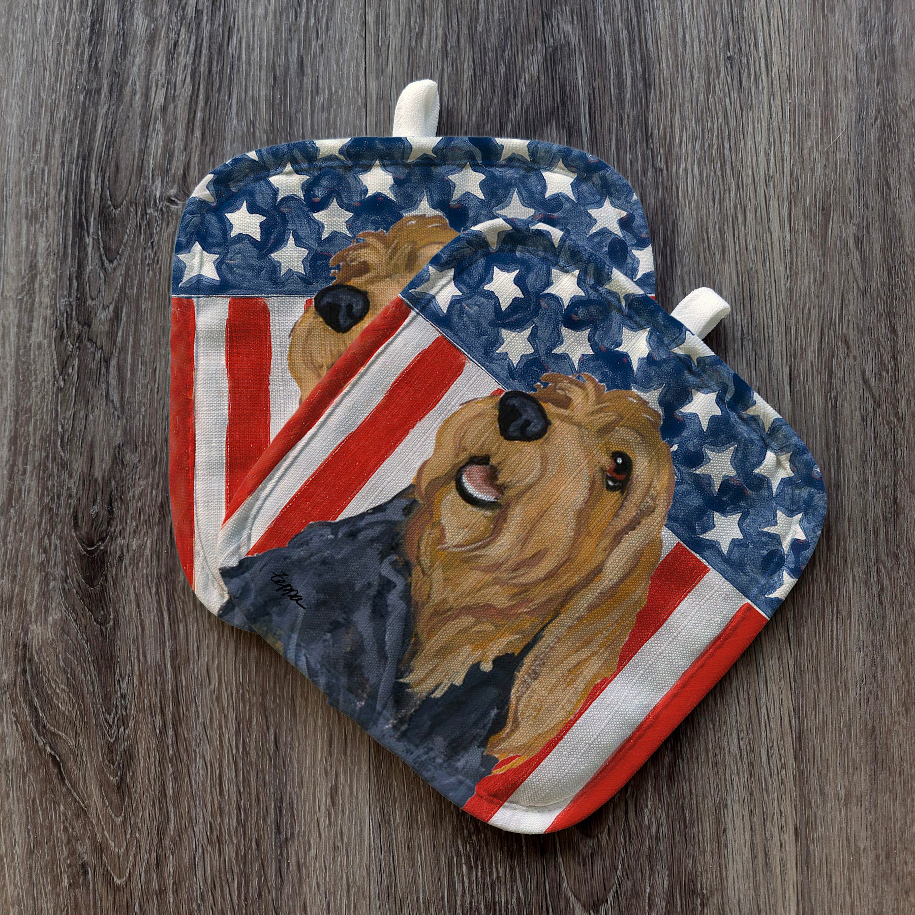 Otterhound Americana Pot Holders