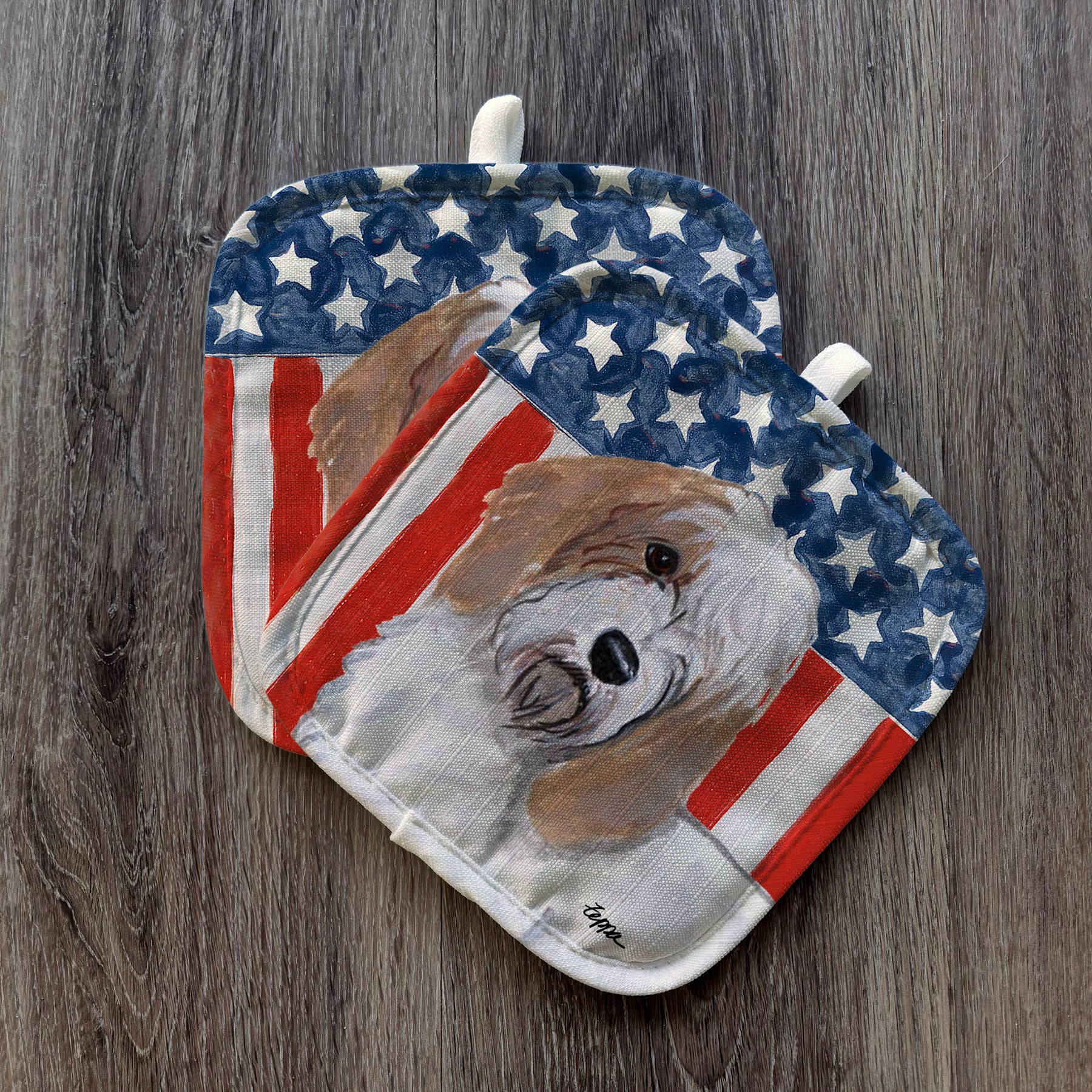 Petite Basset Griffon Vendeen Americana Pot Holders