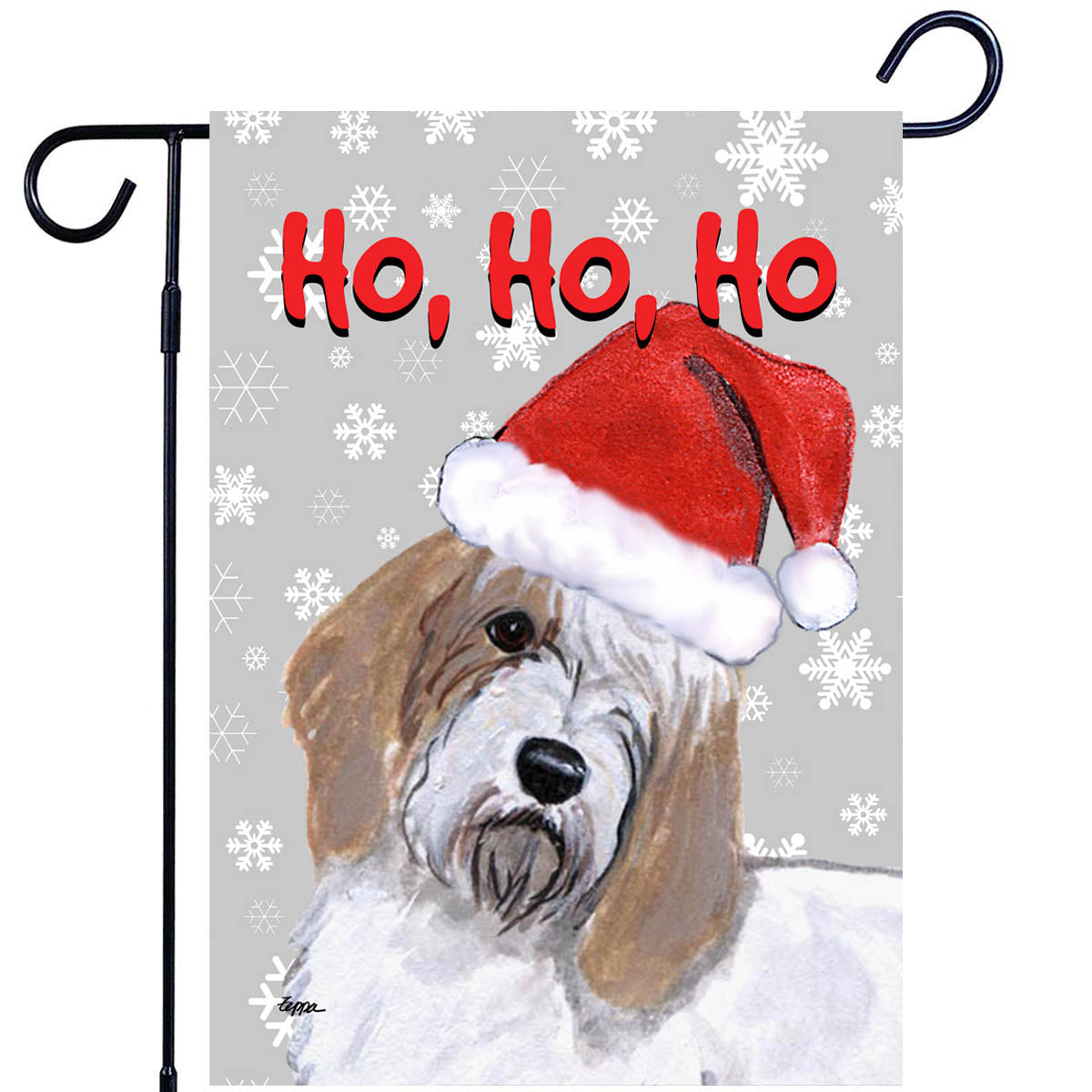 Petite Basset Griffon Vendeen Ho Ho Ho Garden Flag