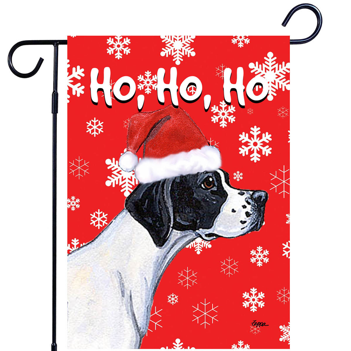 Pointer Ho Ho Ho Garden Flag