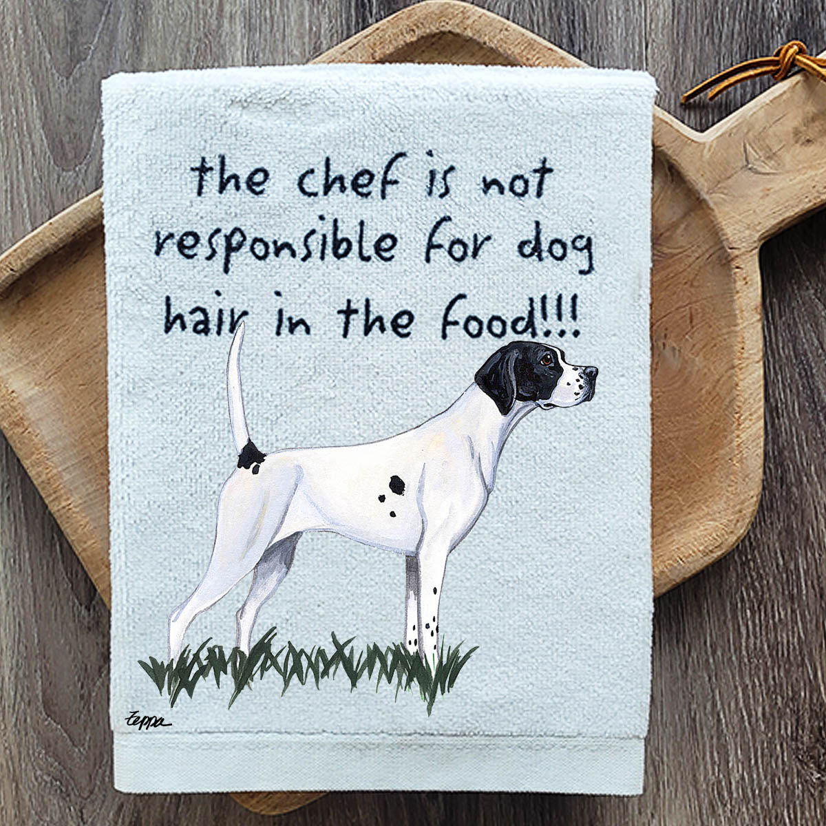Pawsitively Adorable Pointer Kitchen Towel
