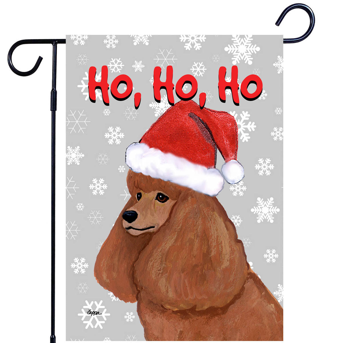 Poodle Ho Ho Ho Garden Flag