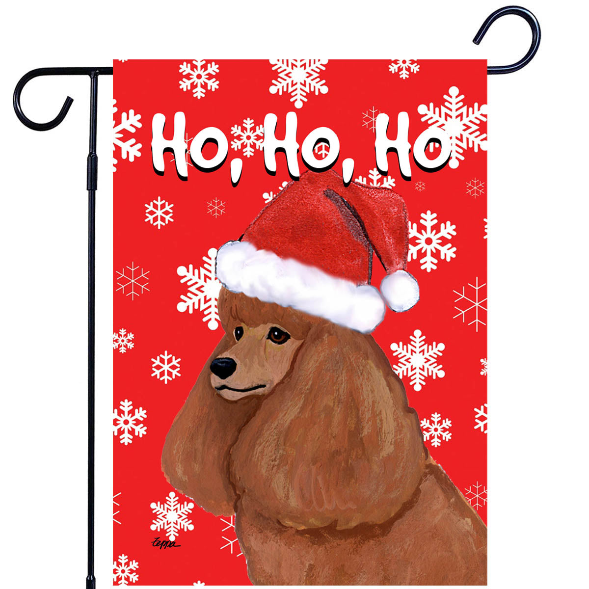 Poodle Ho Ho Ho Garden Flag