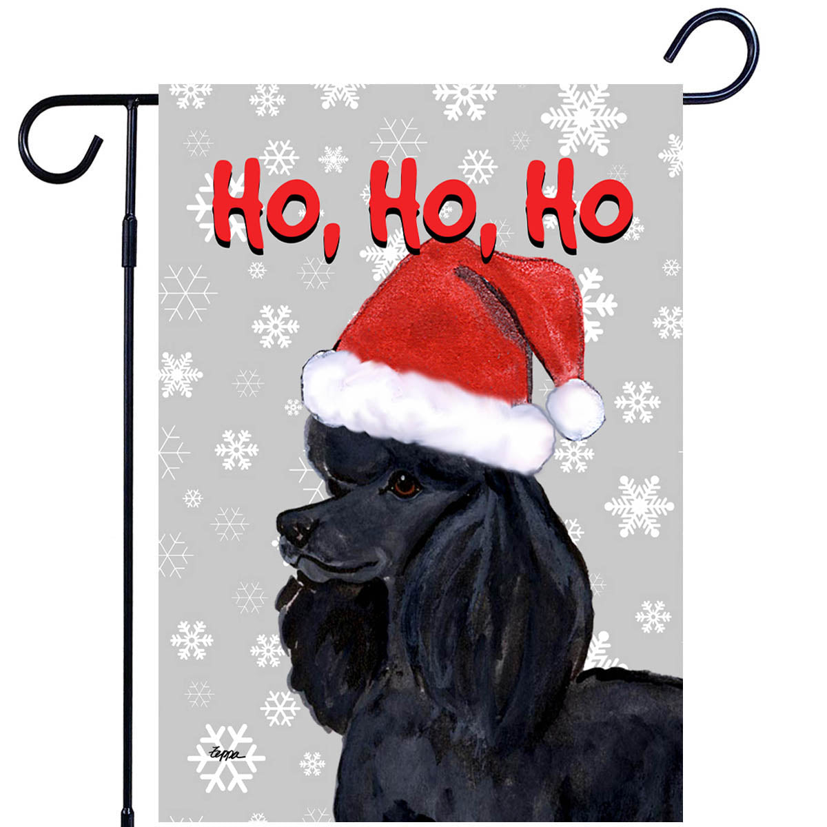 Poodle Ho Ho Ho Garden Flag