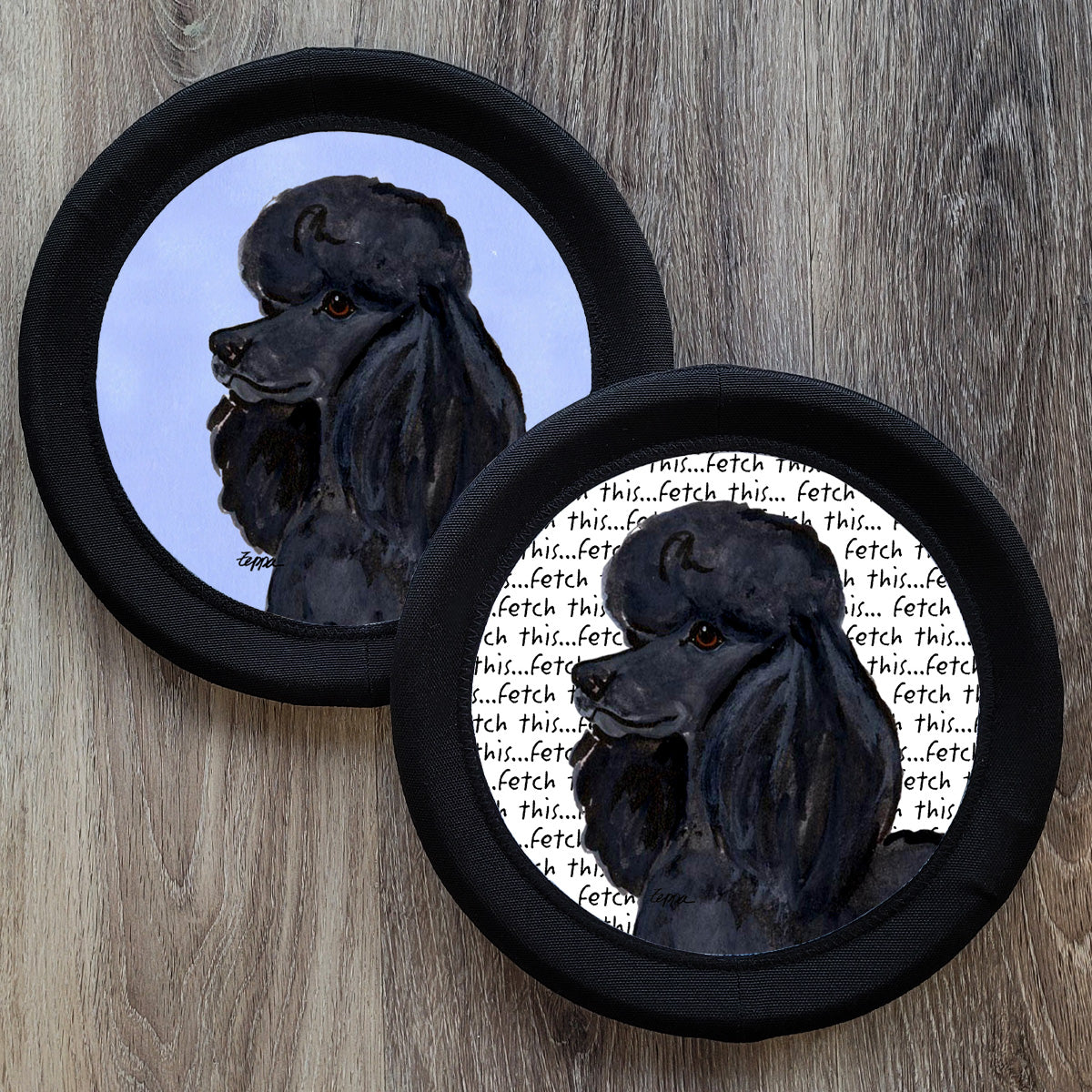 Black Poodle FotoFrisby Flying Disk Dog Toy