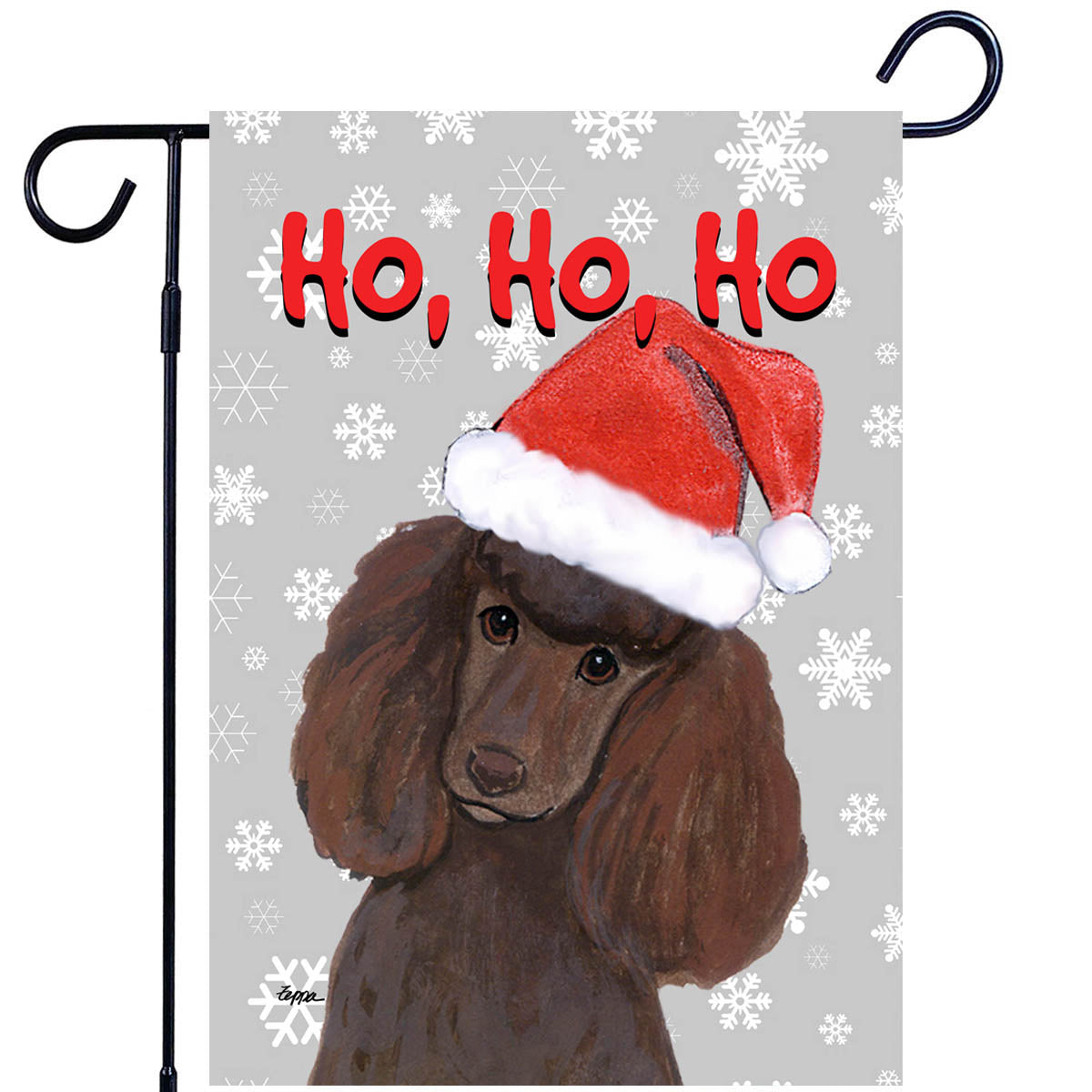 Poodle Ho Ho Ho Garden Flag