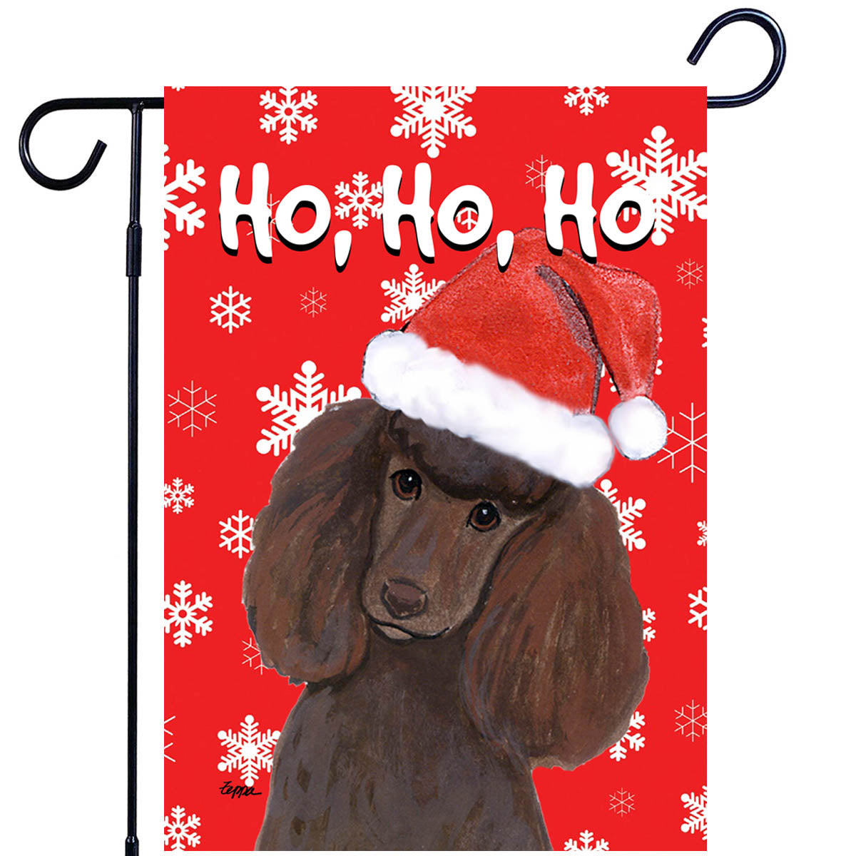 Poodle Ho Ho Ho Garden Flag