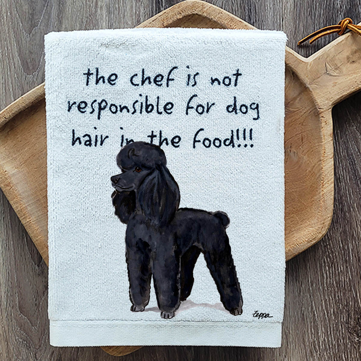 Black Poodle Kitchen Towel