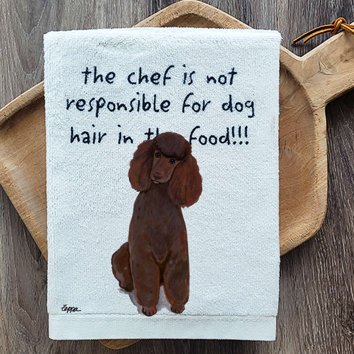 Chocolate Poodle Kitchen Towel