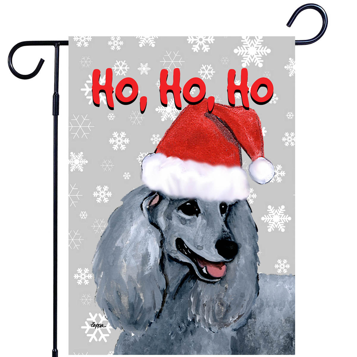 Poodle Ho Ho Ho Garden Flag