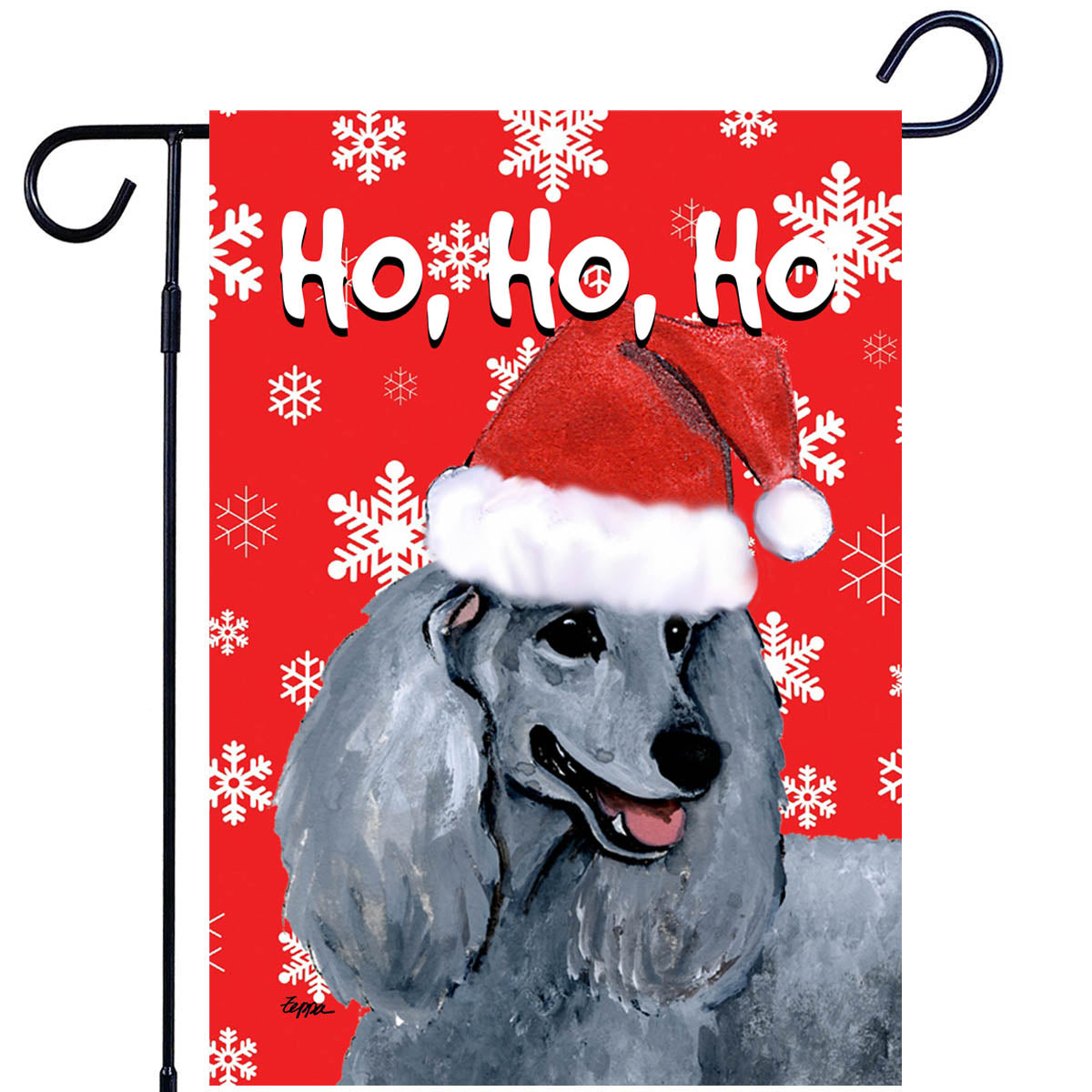 Poodle Ho Ho Ho Garden Flag