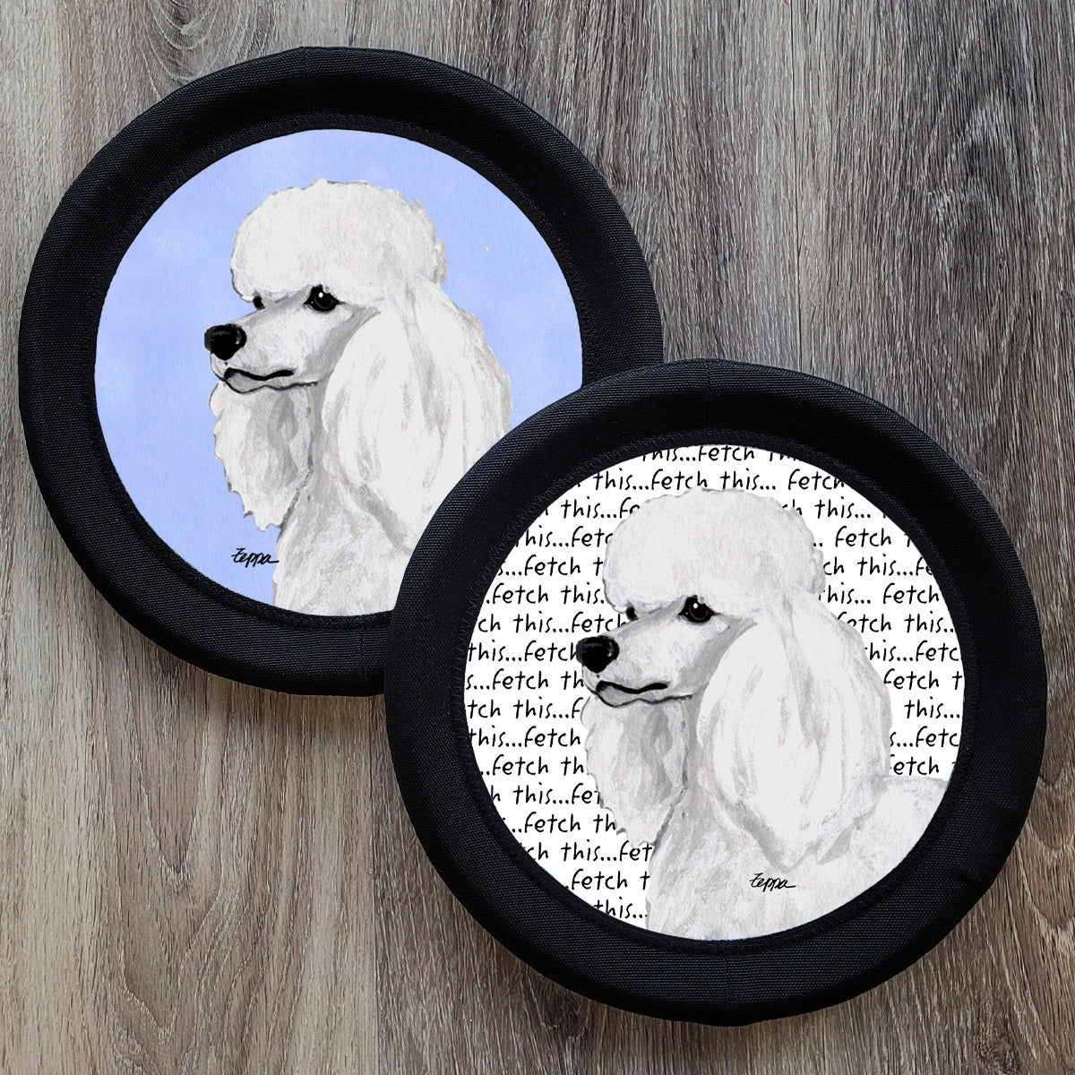 White Poodle FotoFrisby Flying Disk Dog Toy