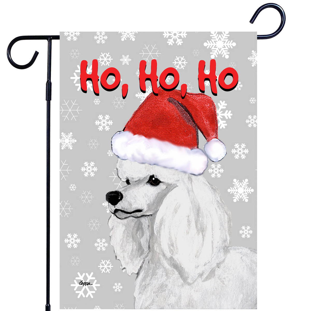 Poodle Ho Ho Ho Garden Flag