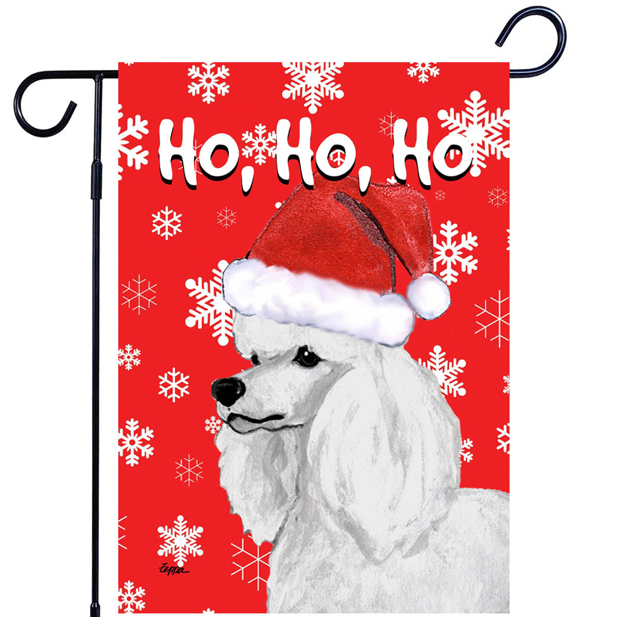 Poodle Ho Ho Ho Garden Flag