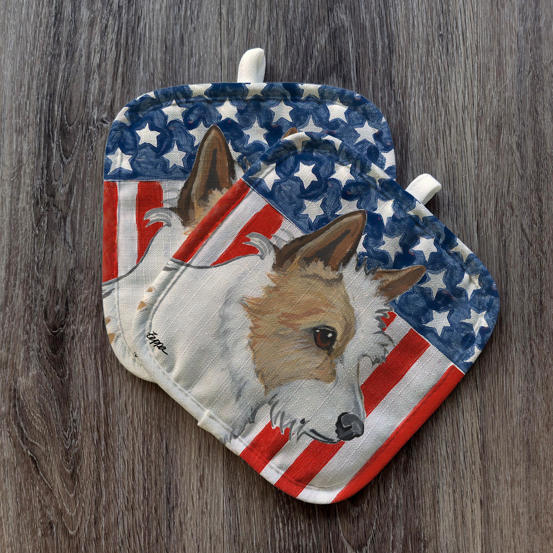 Portuguese Podengo Pequeno Americana Pot Holder Set