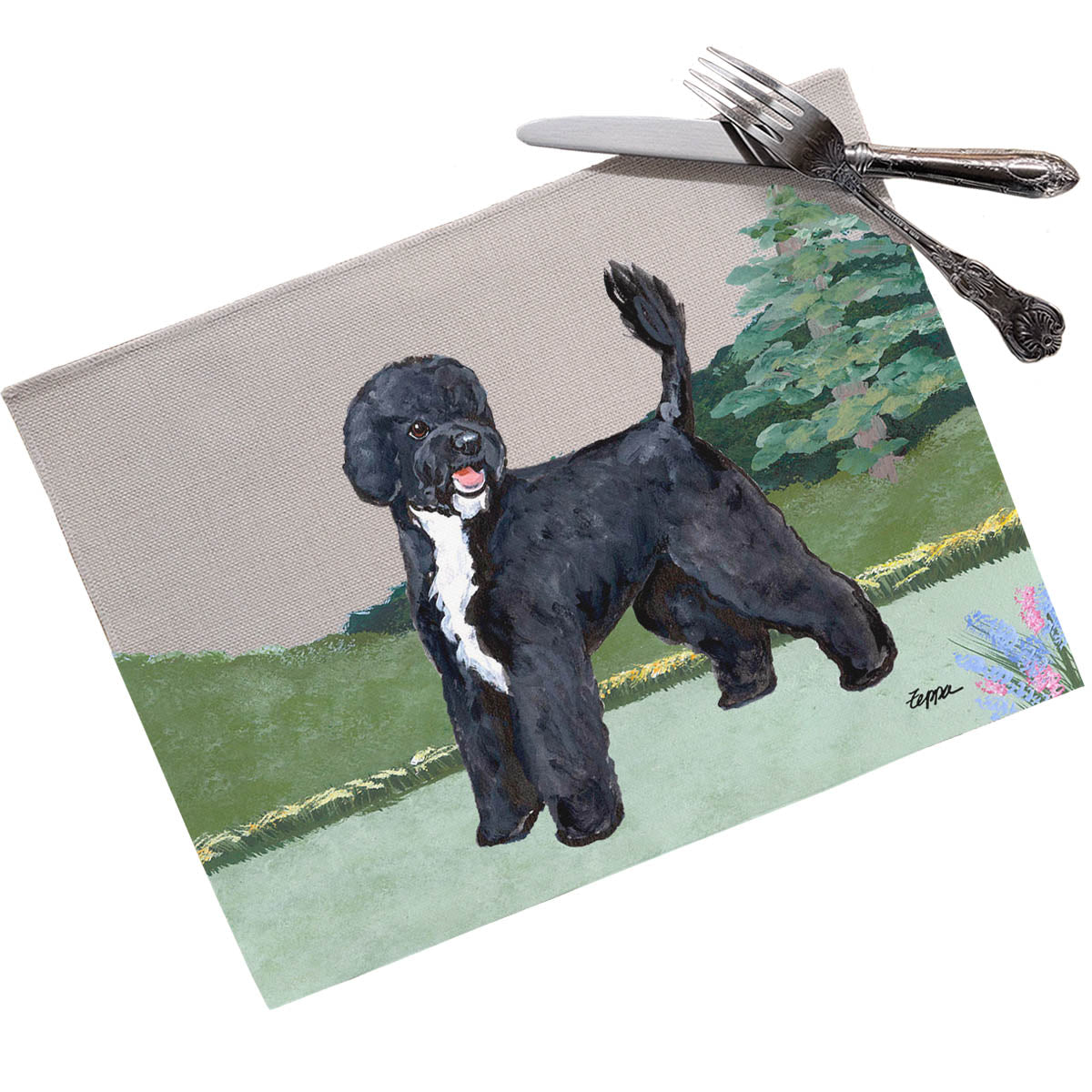 Portuguese Water Dog Scenic Placemats