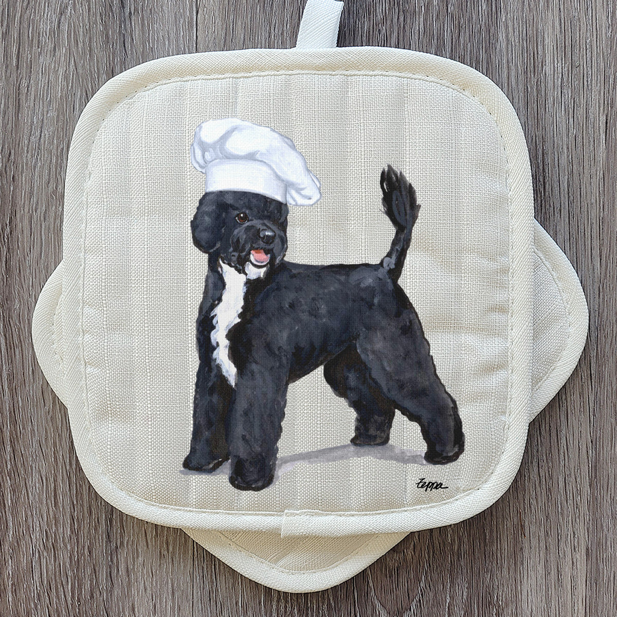 Portuguese Water Dog Pot Holder Set