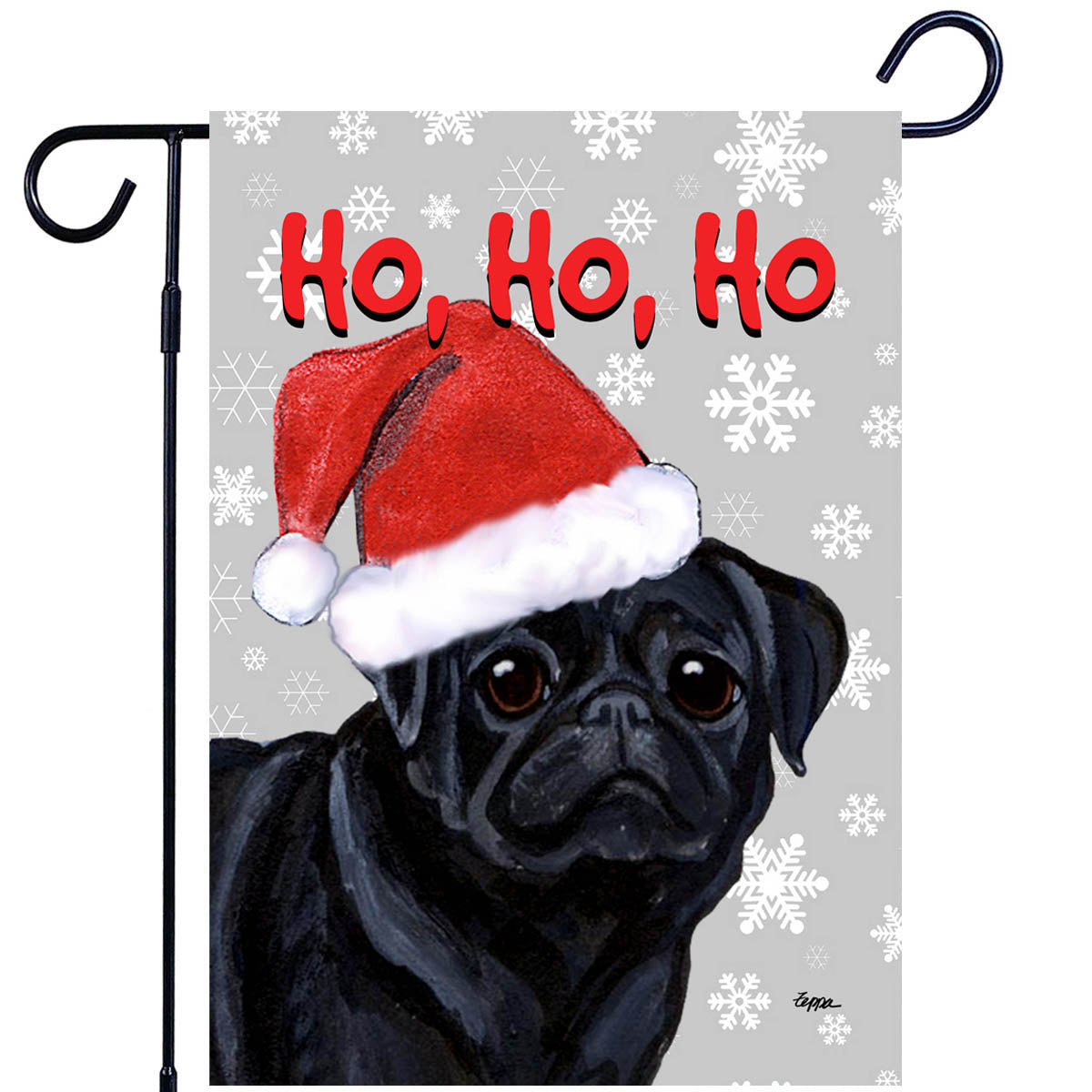 Pug Ho Ho Ho Garden Flag