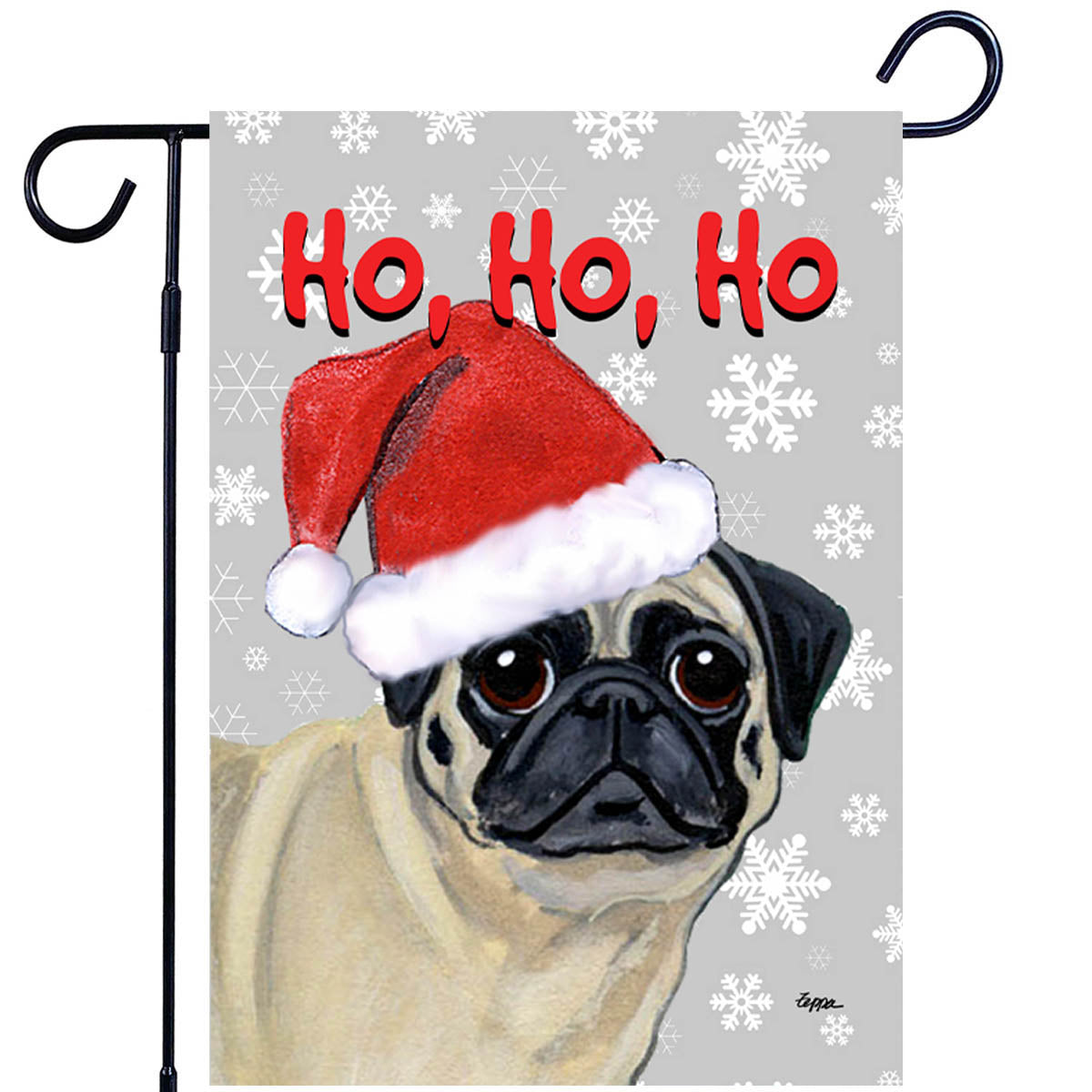 Pug Ho Ho Ho Garden Flag