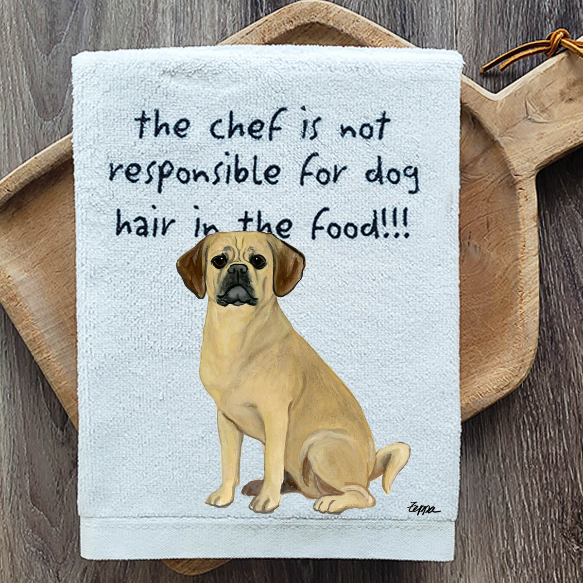 Pawsitively Adorable Puggle Kitchen Towel