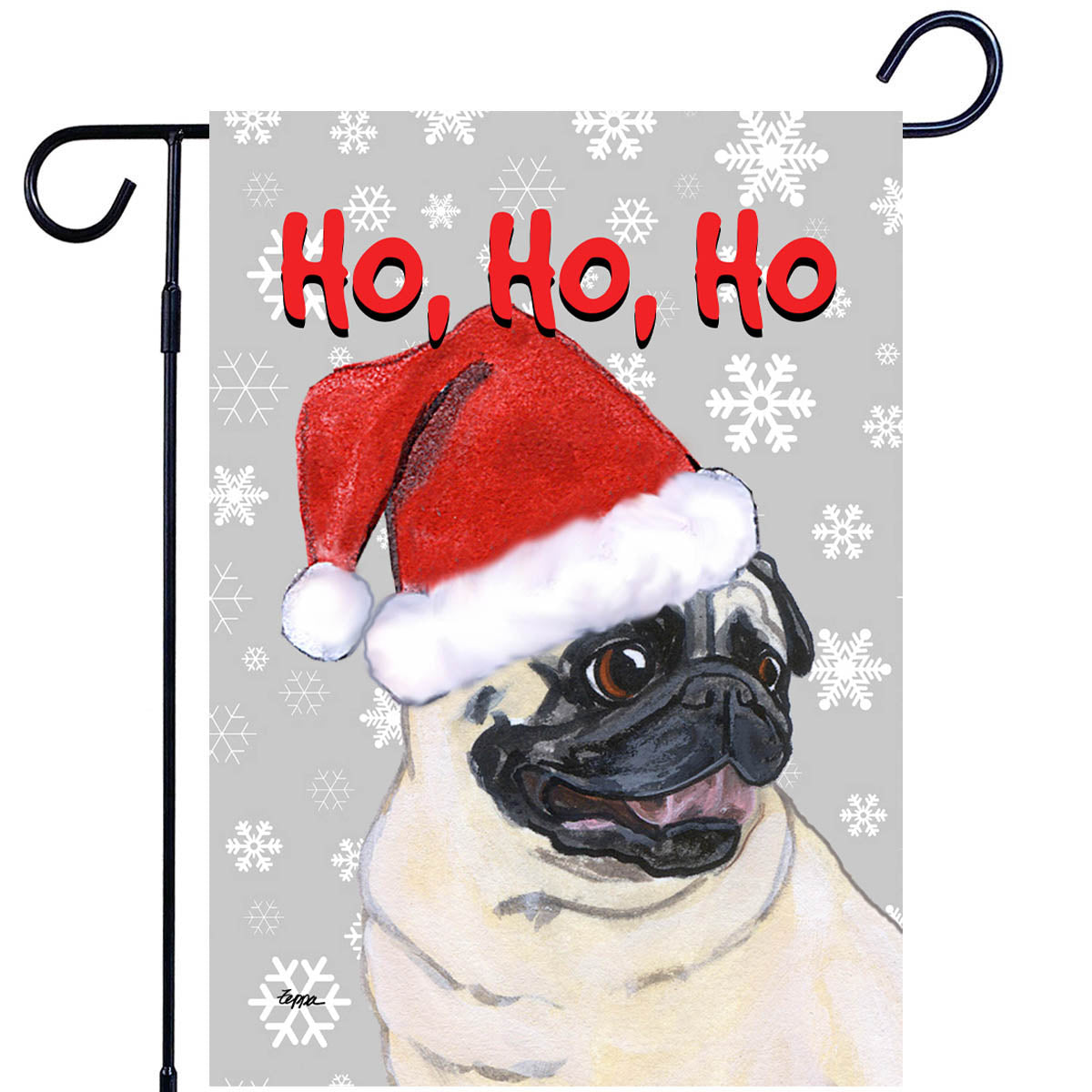 Pug Ho Ho Ho Garden Flag