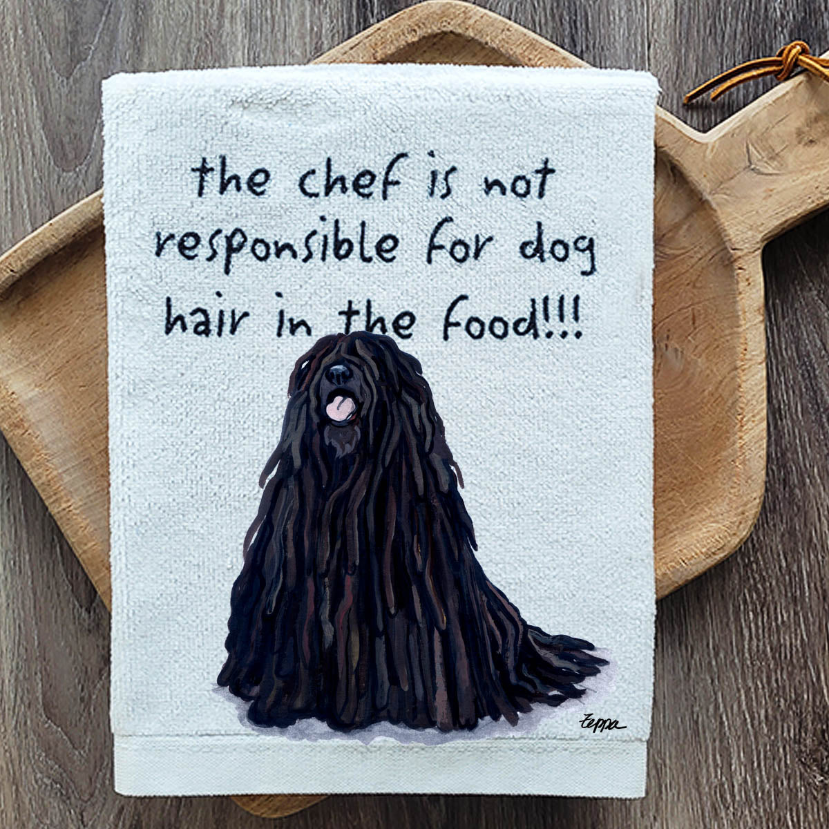 Pawsitively Adorable Puli Kitchen Towel