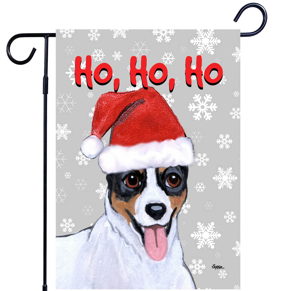 Rat Terrier Ho Ho Ho Garden Flag