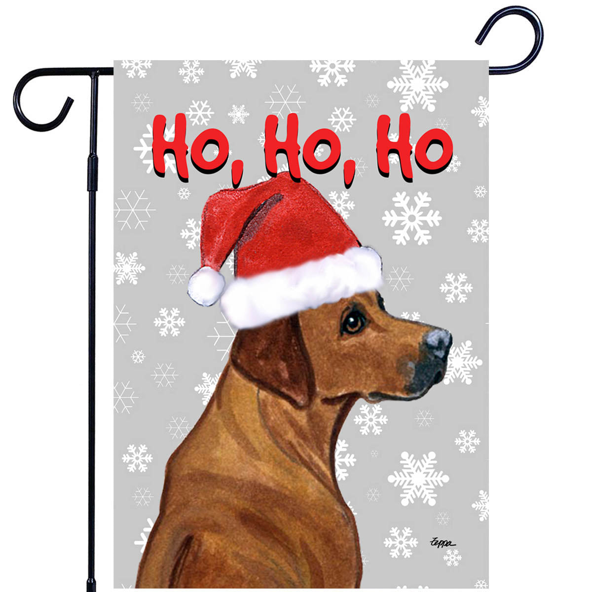 Rhodesian Ridgeback Ho Ho Ho Garden Flag