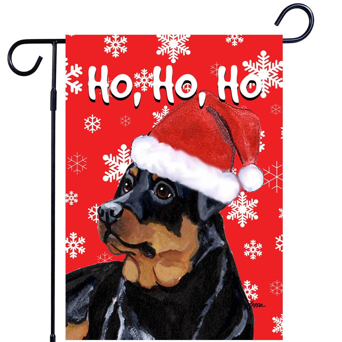 Rottweiler Ho Ho Ho Garden Flag