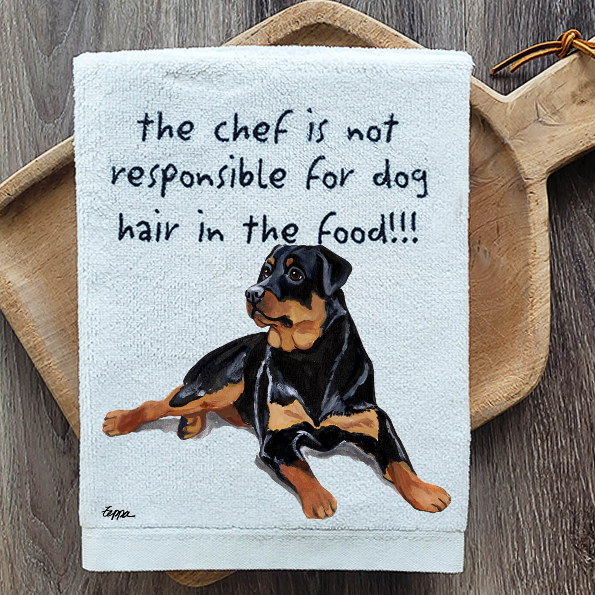 Pawsitively Adorable Rottweiler Kitchen Towel