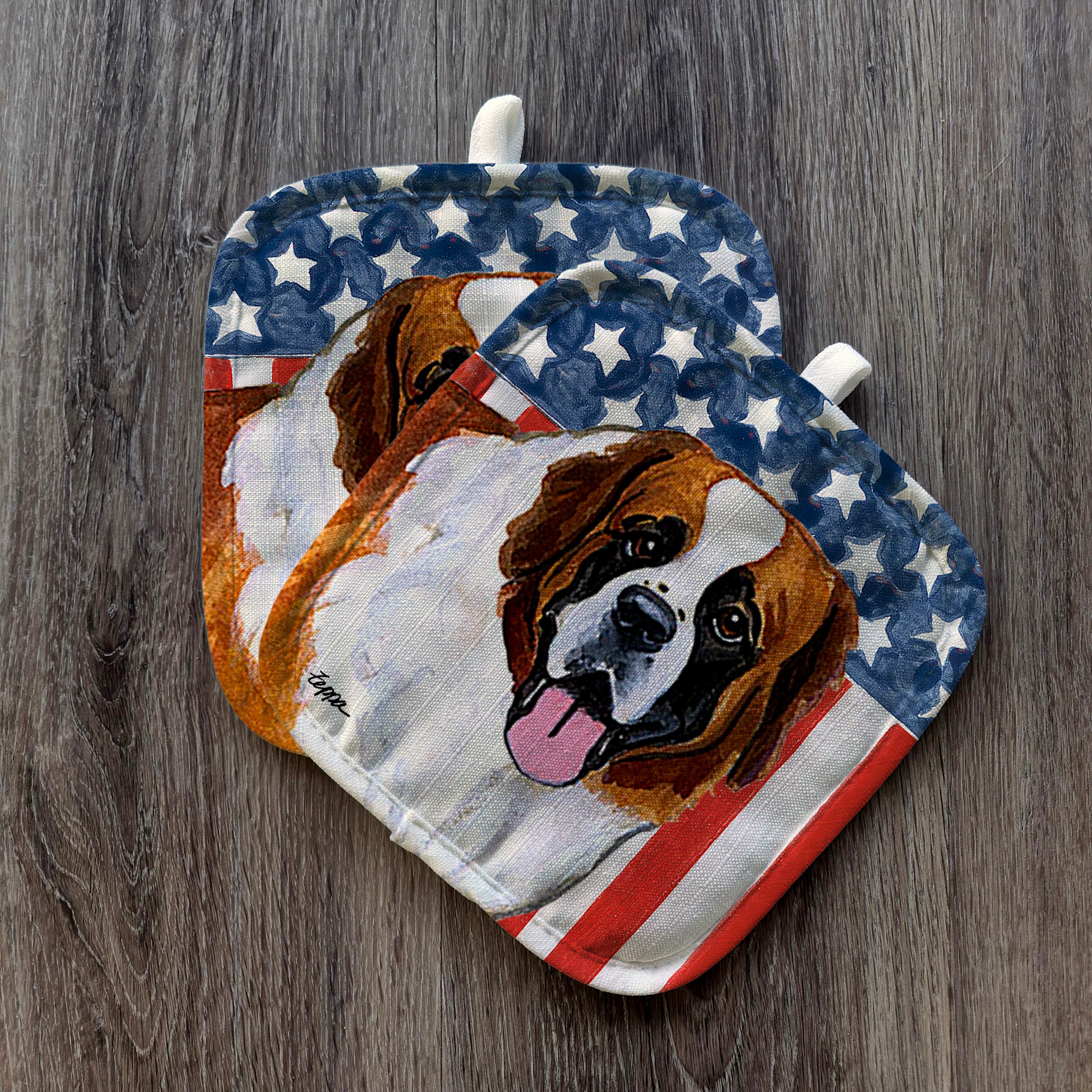 Saint Bernard Americana Pot Holders
