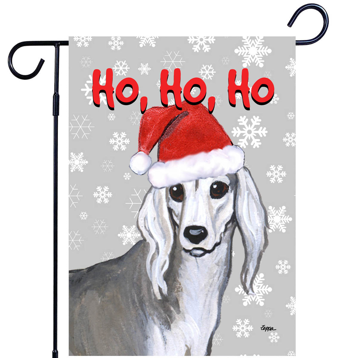 Saluki Ho Ho Ho Garden Flag