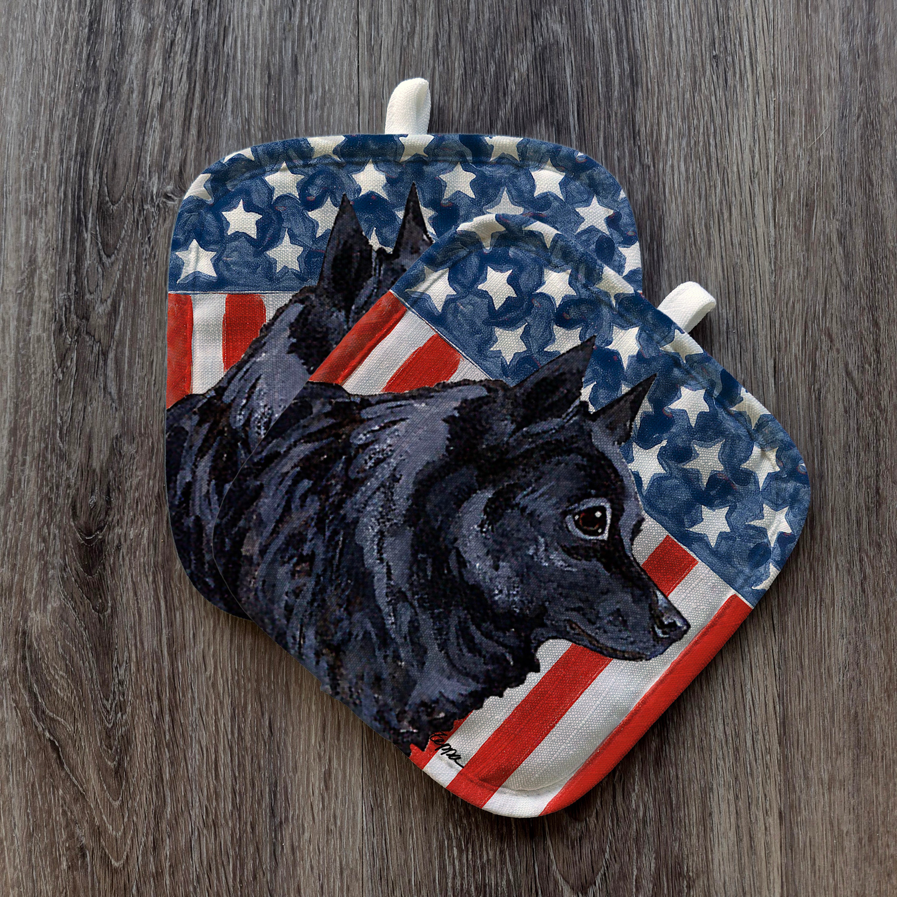  Schipperke Americana Pot Holders