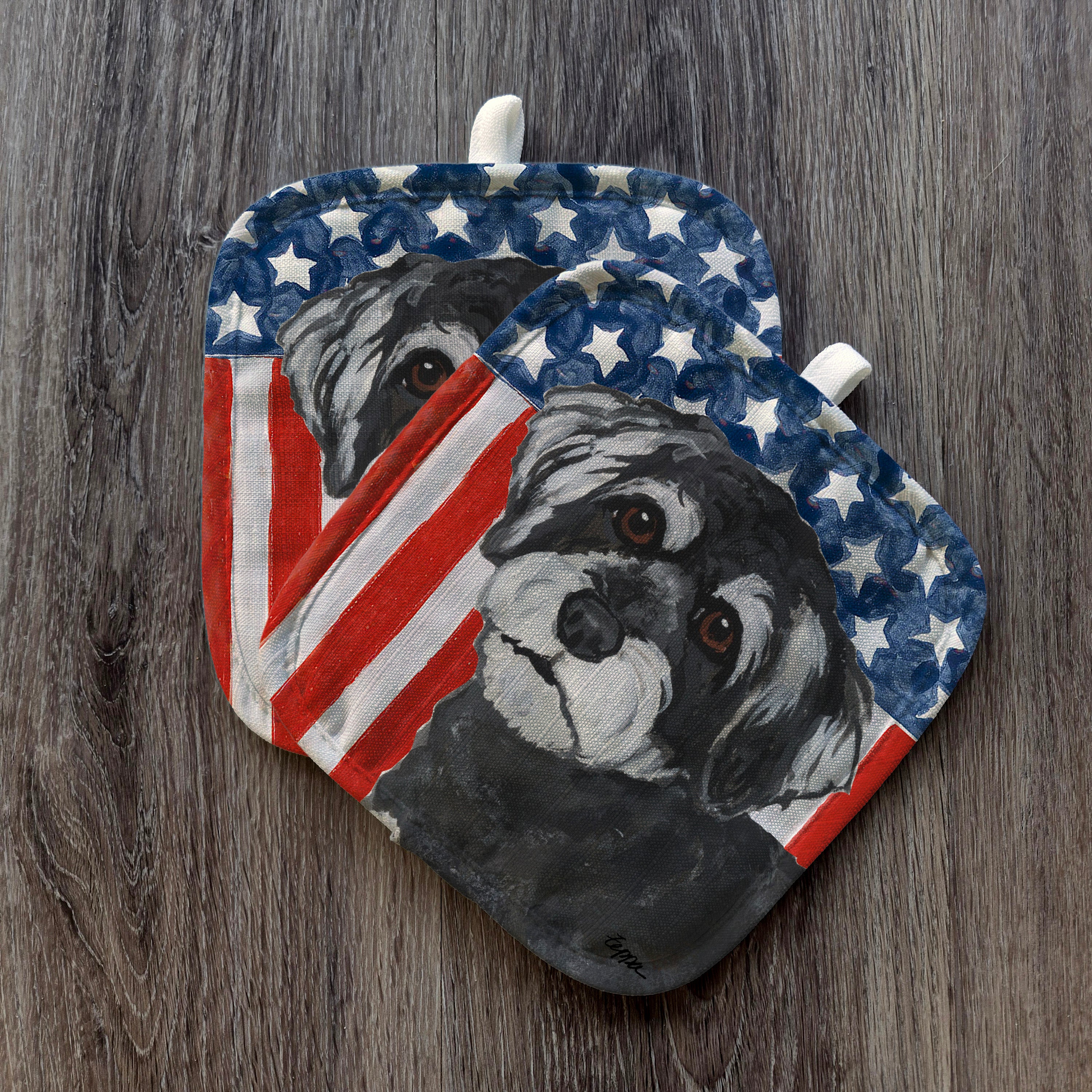 Schnoodle Americana Pot Holder Set