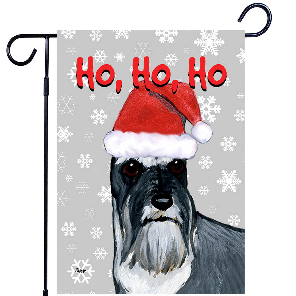 Schnauzer Ho Ho Ho Garden Flag