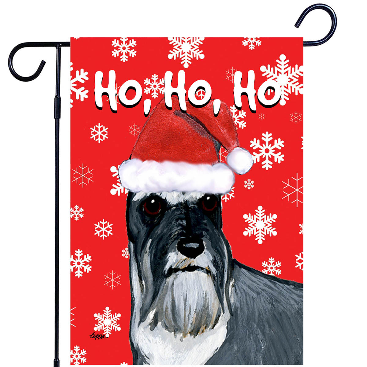 Schnauzer Ho Ho Ho Garden Flag