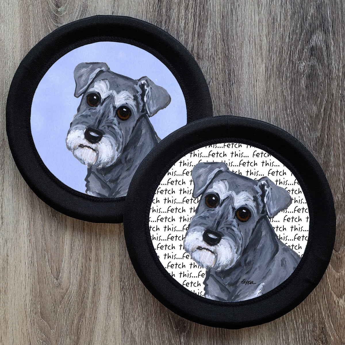 Schnauzer Natural Ears FotoFrisby Flying Disk Dog Toy